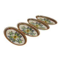 Le Souk Ceramique - Small Stoneware Oval Platters, Set of 4, Salvena Design - Serving Dishes And Platters