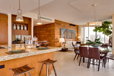 Trendy dining room photo in Miami