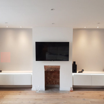 White LED Fireplace TV Unit in Kensington and Chelsea | Inspired Elements
