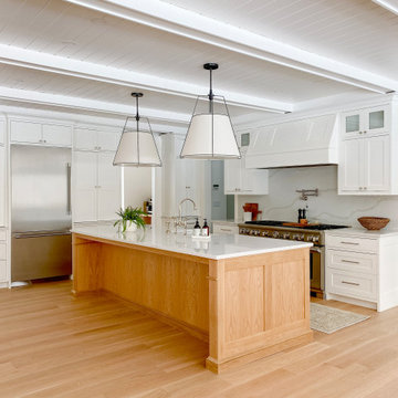 Kitchen with Oak Island and Butler's Pantry