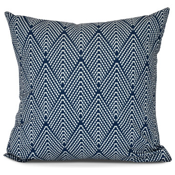 Lifeflor, Geometric Print Outdoor Pillow, Navy Blue, 16" x 16"