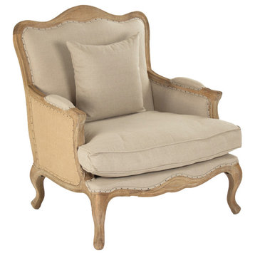CLub Chair, Natural Linen/Jute