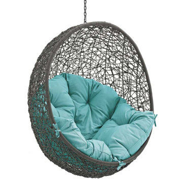 Asher Outdoor Swing Chair - Gray, Turquoise