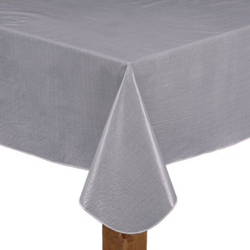 Cafe Deauville 100% Vinyl Tablecloth, Grey, 52"x52"
