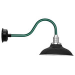 Cocoweb - Contemporary LED Barn Light, Black Base With Green Stem, 12" - Personalized Style