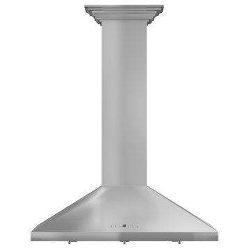 ZLINE 30" Wall Mount Hood, Stainless Steel With Crown Molding KL2CRN-30