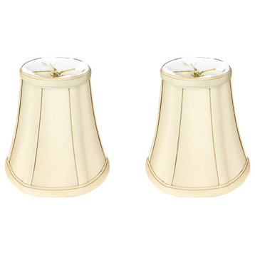 Royal Designs True Bell Basic Lamp Shade, Flame Clip Fitter, Beige, Set of 2