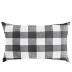 Mozaic Company - Stewart Black Buffalo Plaid XL Lumbar Pillow - This wide checkered, white and black buffalo plaid pattern will add the perfect traditional accent to your decor. Use this oversized outdoor lumbar pillow as a way to enhance the decorative quality of any seating area. With a classic buffalo plaid pattern, this pillow adds an eye-catching and elegant touch wherever it is used. The exteriors are UV and fade resistant to maintain the attractive look and feel through long-term outdoor use. The 100 percent recycled fiber fill ensures a soft and supportive experience to maximize comfort.