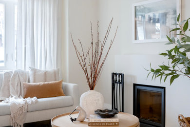 Living room - coastal living room idea in Other