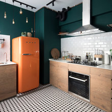 Best of the Week: 35 Cheerfully Colour-Blocked Kitchens