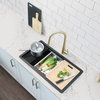 DualMount 32" Workstation SingleBowl Black Composite Granite Kitchen Sink