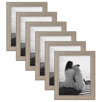 Kieva Solid Wood Picture Frame Set, Black 4x6, Gray, 8x10