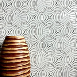GBM Manufacturing - White Swirl 11.7" x 11.7" Porcelain Decorative Mosaic Tile, Set of 11 - Mosaic Tile