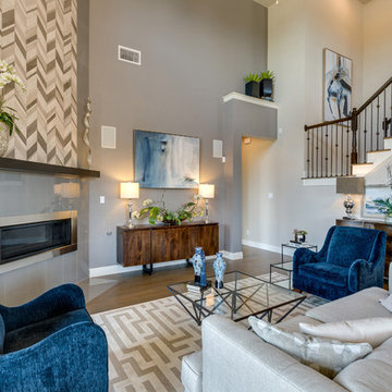 Dallas, Texas | Trinity Falls - River Park - Classic Brown Living Roo