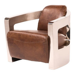 Sinclair Club Chair-Metal Arms - Armchairs And Accent Chairs