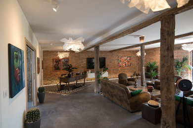 Idée de décoration pour un salon champêtre.