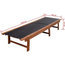 vidaXL 3-Piece Acacia Wood Sun Lounger Set With Black Textile