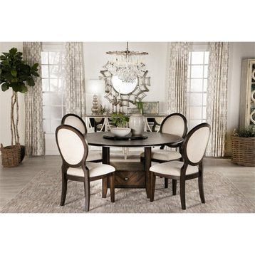 Coaster Twyla 5-piece Wood Transitional Dining Set Dark Cocoa and Cream