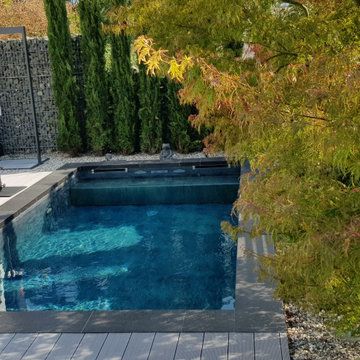 Beton- Folienbecken 5,00 x 3,00 x 1,50 m mit dunkler Srukturfolie