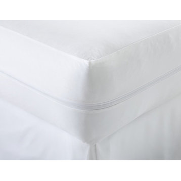Home Collection Liquid and Bed Bug Proof Total Mattress Encasement, White, Calif
