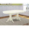 Vat-Lwh-Tp Oval Double Pedestal Table-17" Butterfly Leaf In Linen White Finish
