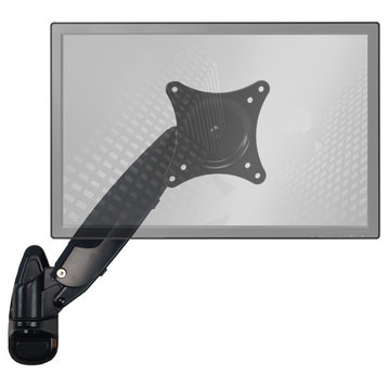 Sit-Stand Wall Mount Monitor Arm: Standard Single Screen Black