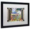Leo Kelly 'Window to Paradise III' Matted Framed Art, Black Frame, White Mat, 20"x16"