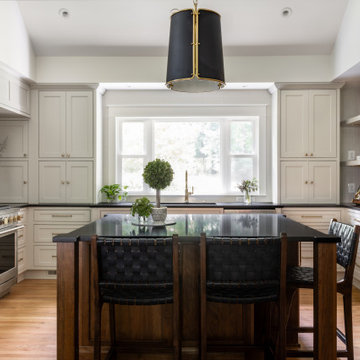 Honey Bronze & Black Granite Kitchen Remodel in Oakton