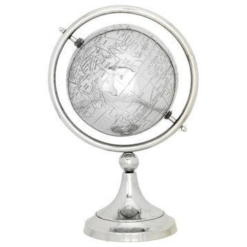 Glam Silver Aluminum Metal Globe 43479