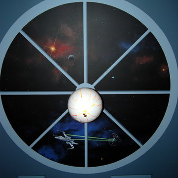 Star Wars: The Force Awakens Murals in a bedroom by Tom Taylor of Mural Art LLC