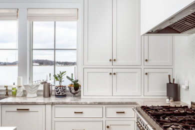 Beach style kitchen photo in New York