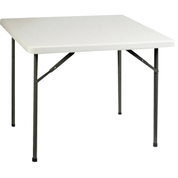 Lorell Banquet Folding Table-29 Heightx36 Widthx36 Depth-Gray, Powder Coated