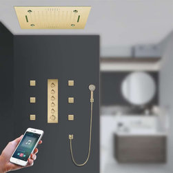 Remote Controlled Rainfall Led Shower System, Style 3 Phone Control Light - Showerheads And Body Sprays