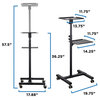 Mount-It! Mobile Projector and Laptop Stand, Rolling Height Adjustable Cart