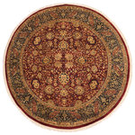 Bareen's Designer Rugs - Antique Kashan Vegetable Dye Lacie Red Blue Wool Rug - 7'10 x 8'1 - Designed with mesmerizing intricacy and gorgeous color palette, this hand-knotted masterpiece demonstrates the beauty and electrifying thrill of Pak Persian art. These meticulously handcrafted Pak-Persian rug is made with pure wool and features breathtaking traditional and transitional designs in beautiful lush color pallet. Known for their intricate designs these rugs are a reproduction of Persian rugs, made in Pakistan with unique Mughal designs. Made by master weavers using the same Persian texture, design and dying technique, we wanted to create the most significant manifestation of the Persian art, life and culture. This rug is most famous for its exceptional quality, incredible designs, patterns and vibrant rich color. Pak-Persian rugs made with Persian weave with high knot counts, which enables the high intricacy and detail found in the patterns are also referred to as State of art, each color adds a rich beautiful detail in the artwork of this rug. The design, color and beautiful chromatic composition with a vibrant sheen with traditional and transitional designs, exude beauty, elegance and quality make this rug a masterpiece of its own.