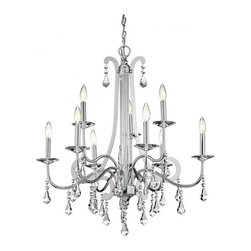 9 Bulb Chandelier by Kichler Lighting Leanora with Chrome finish - Lighting