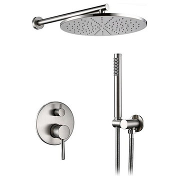 Wasser™ Shower System, Brushed Steel, 10" Shower Head