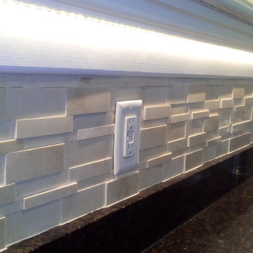 3D Backsplash and Led lights