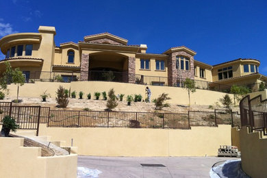 Example of a tuscan home design design in Orange County