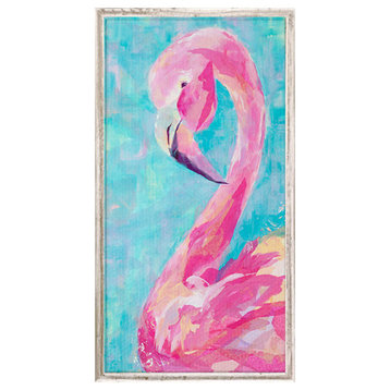 "Pink Flamingo" Mini Framed Canvas Art by Susan Pepe