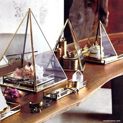 Roost Brass Pyramid Display Boxes - SKU: ME804 - Media Storage
