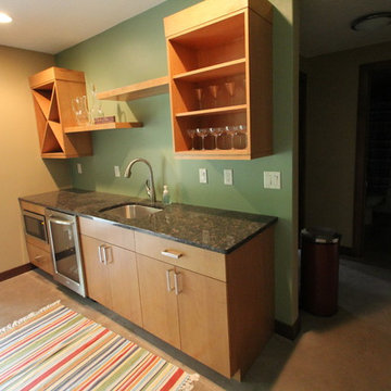 Soft Maple, Butternut Kitchen and Bar with Custom Millwork