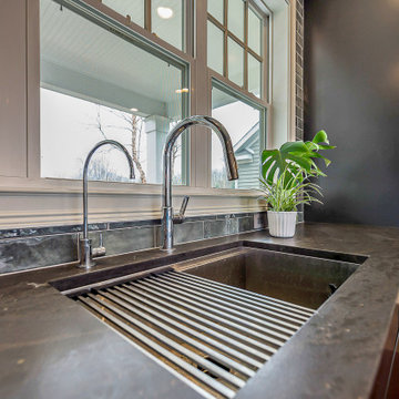 Clean, Minimal Charcoal Kitchen near Ann Arbor