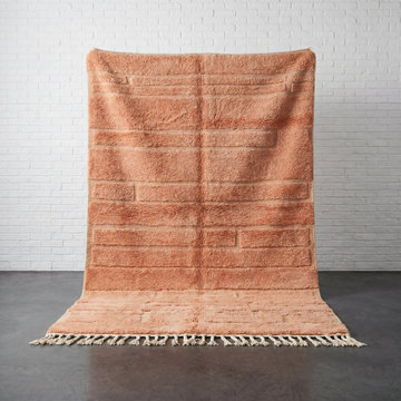 Peach Pink Wool Handmade Moroccan Rug | Africancreates