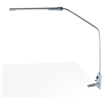 Lavish Home Modern Contemporary LED Clamp Desk Lamp Silver
