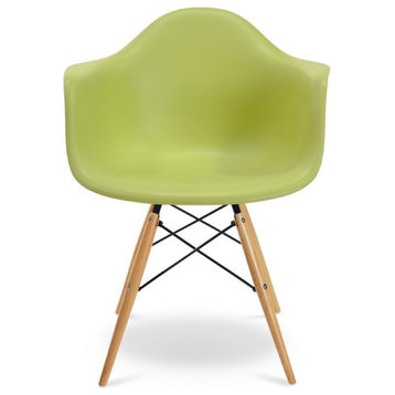 Bucket Kids Chair With Wood, Green