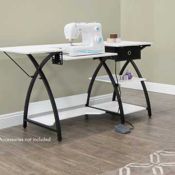Sew Ready Comet Hobby and Sewing Desk in Black/White # 13333