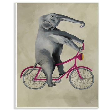 Elephant On A Bicycle, Wall Plaque, 10"x15"