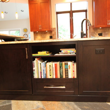 Craftsman Cherry Kitchen with Contrasting Espresso Island in Bel Air, MD