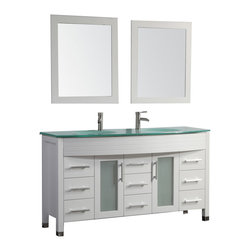 Agerta 71 inch Double Sink Bathroom Vanity Set White Finish - Bathroom Vanities And Sink Consoles